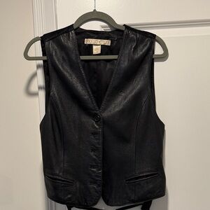 Vintage 90s THE LIMITED Black Genuine Leather Vest